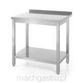 Stół przyścienny z półką – skręcany, Kitchen Line, 800x700x850 mm