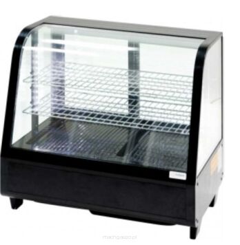 Witryna ekspozycyjna, czarna, oświetlenie LED, 100 L