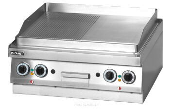 Grill płytowy elektryczny | 1/2 gładki | 1/2 ryflowany | 400 V | 6.8 kW | 700x650x300 mm