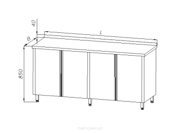 Stół z dwoma szafkami - drzwi uchylne  E 1110