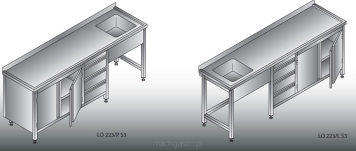 Stół zlewozmywakowy 1- zbiornikowy LO 223/PS3