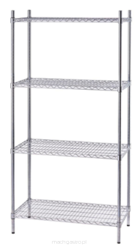 Regał magazynowy | chromowany | 4 półki | 910x455x1800 mm