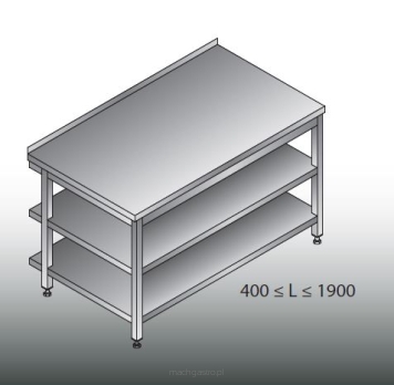 Stół roboczy z  dwoma półkami | LO 102/2/600