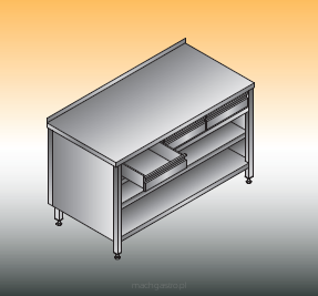 Stół roboczy z szufladami i szafką otwartą | LO128