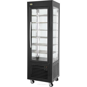 Witryna chłodnicza, cukiernicza, oświetlenie LED, czarna, 360 L