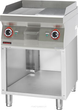Płyta grillowa elektryczna gładka-ryflowana na podstawie szkieletowej 700.PBE-600GR.S