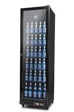 Szafa chłodnicza przeszklona czarna RQ380FC | 552x610x1918 mm | 380 l