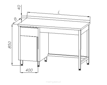 Stół z szufladą i szafką - drzwi uchylne E 1260