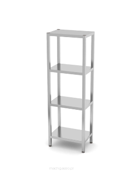 Regał magazynowy z 4 półkami pełnymi – skręcany, Kitchen Line, 600x400x1800 mm