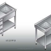 Stół zlewozmywakowy 1- zbiornikowy LO 227/PS3    