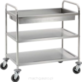 Wozek do serwowania / transportowy TS 210 z 2 półkami i głęboką półką na brudne naczynia
