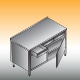 Stół roboczy z szufladami i szafką otwieraną | LO129