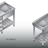 Stół zlewozmywakowy 1- zbiornikowy LO 228/PS3     