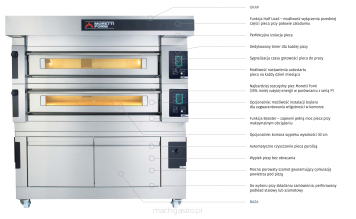 Elektryczny trzykomorowy piec do pizzy i piekarniczy z okapem i bazą S100E