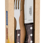Zestaw sztućców Jumbo do steków, kartonik prezentowy – 2 szt., Tramontina, ciemny brąz