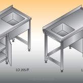 Stół zlewozmywakowy 1- zbiornikowy LO 205/P; LO 205/L