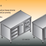 Stół roboczy z blokiem szuflad i szafką, LO 138/LS3; LO 138/PS3