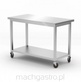 Stół jezdny, z półką - skręcany, Kitchen Line, 1200x600x850 mm