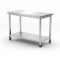 Stół jezdny, z półką - skręcany, Kitchen Line, 1200x600x850 mm