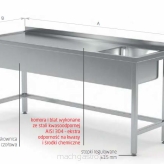 Stół ze zlewem wzmocniony bez półki POL-210-P