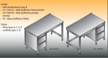 Stół roboczy z blokiem szuflad | LO134/LS2 | LO134/PS2