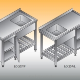 Stół zlewozmywakowy 1- zbiornikowy LO 207/P; LO 207/L