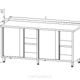 Stół z dwoma szafkami - drzwi suwane  E 1120