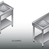 Stół zlewozmywakowy 1- zbiornikowy LO 224/PS2  
