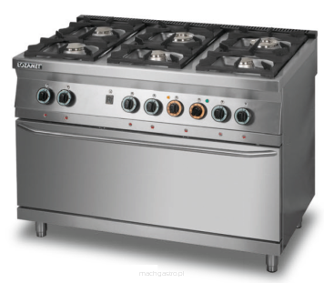 Kuchnia gazowa 6- palnikowa z piekarnikiem elektrycznym 3xGN1/1