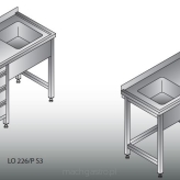 Stół zlewozmywakowy 1- zbiornikowy LO 226/PS3   