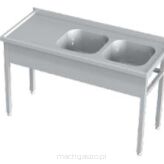 Stół ze zlewem dwukomorowym KST-121 B-600 mm